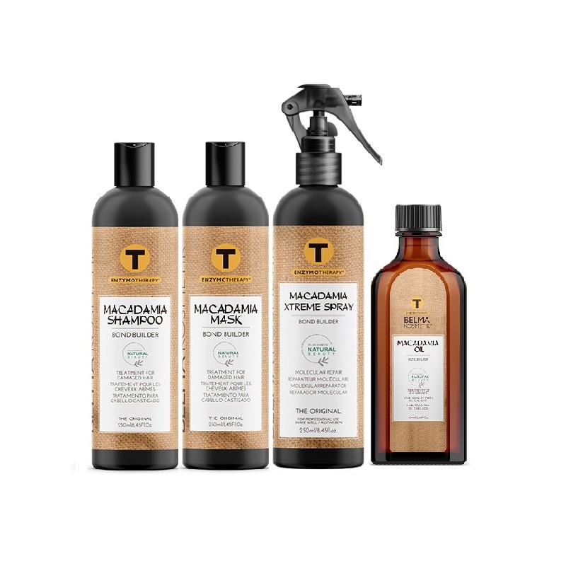 Pack Macadâmia Belma Kosmetik recontrutor para cabelo danificado