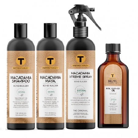 Pack Macadâmia Belma Kosmetik recontrutor para cabelo danificado