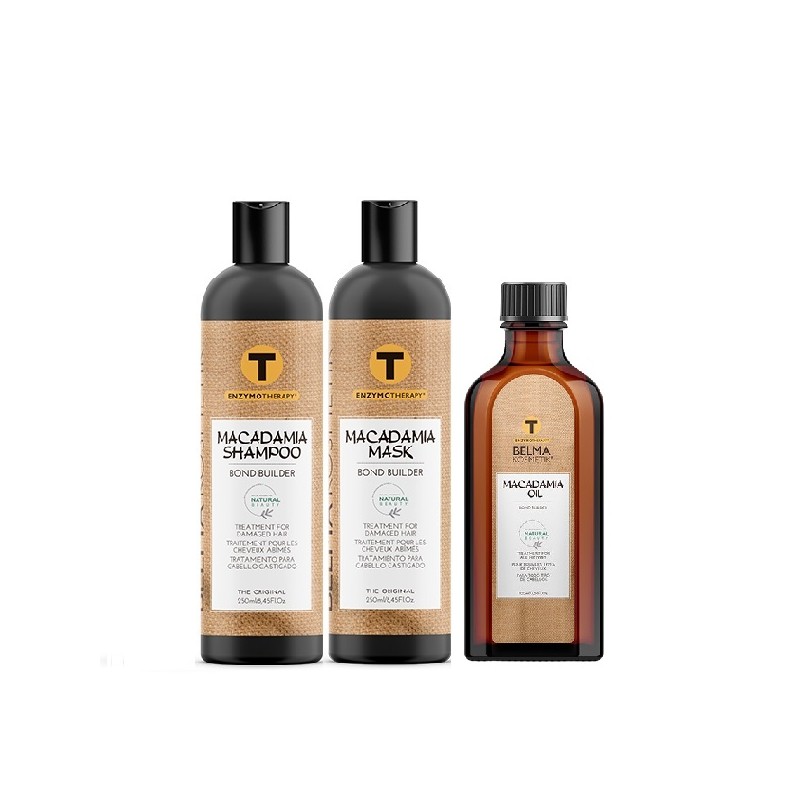 Pack Macadâmia Belma Kosmetik recontrutor para cabelo danificado
